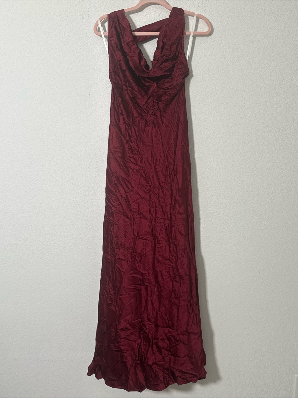 Stone Cold Fox Burgundy Cowl Neck Maxi Dress Slinky Y2K Size M NWT Flaw Feminine